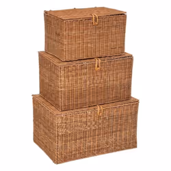 Set de 3 malles Carmen - rotin - Beige - Atmosphera createur dinterieur