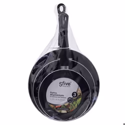Poêles - Five - Lot de 3 - Aluminium - Anti-adhérent - Tous feux y compris induction