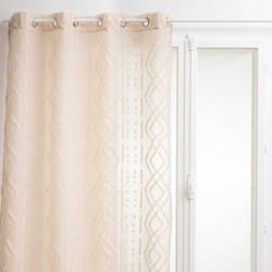 Voilage épuré à jacquard Beige 140x240 cm