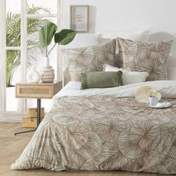Parure de lit Uleana imprimés feuilles 240x220 Atmosphera