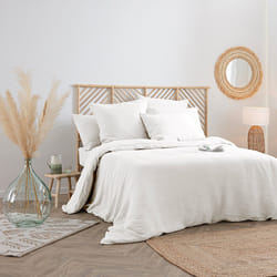 Housse de couette en lin blanc 240x220