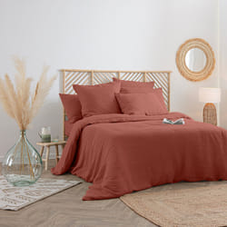 Housse de couette en lin Terracota 240x220