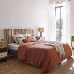 Housse de couette en lin terracota 260x240