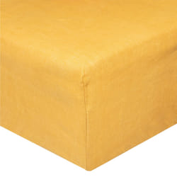 Drap housse 100 % lin B30 ocre 140x190