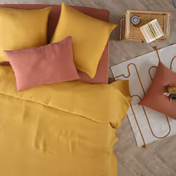 Drap housse 100 % lin B30 terracota 140x190