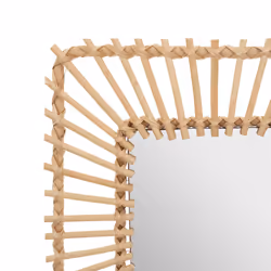 Miroir carré en rotin 40x40 beige