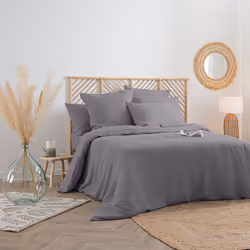 Drap housse 100 % lin B30 gris ardoise 140x190