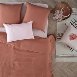 Drap housse 100 % lin B30 rose140x190