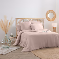 Taie d?oreiller 100 % lin rose 50x70