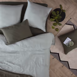 Housse de couette en lin vert céladon