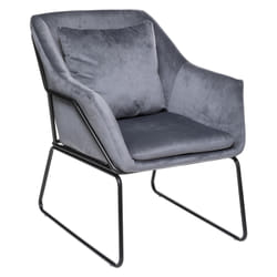 Fauteuil Chet en velours gris - ATMOSPHERA