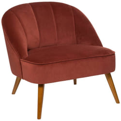 Fauteuil Naova velours rose terracotta Atmosphera créateur d'intérieur