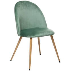 Chaise De Table En Velours Vert Atmosphera