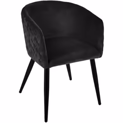 Description générale Avec son design élégant et moderne, le fauteuil Marlo en velours noir est la pièce parfaite pour tout es ...