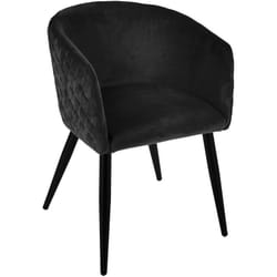 Atmosphera - Fauteuil Marlo velours noir créateur d'intérieur