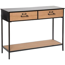 Console 2 tiroirs Baris bois noir L112cm Atmosphera créateur d'intérieur