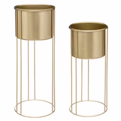 Set x 2 Pot Métal Art Max H 58 Doré - ATMOSPHERA