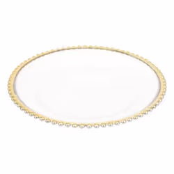Assiette de Présentation - Atmosphera - Manoir dHiver - 33cm - Or & Blanc - Polypropylène