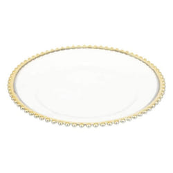 Assiette de Présentation - Atmosphera - Manoir dHiver - 33cm - Or & Blanc - Polypropylène