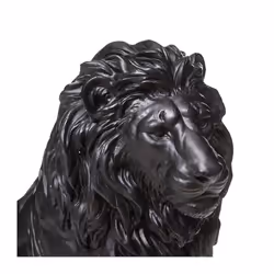 Lion en oxyde de magnésium 68x37x80 cm Noir - ATMOSPHERA