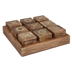 Jeu Morpion Bois 23x23 Beige Moyen