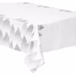 Nappe Blanche imprimé Sapin argenté 140 x 360 cm - Feeric Christmas (-) Dimensions : L. 360 x l. 140 cm - Matière : Polyester ...