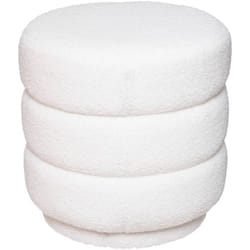Pouf Sinan bouclette blanc Atmosphera créateur d'intérieur