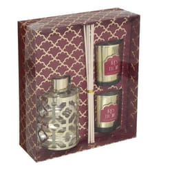 Coffret Parfumé - PARIS PRIX - Nouvelle Orléans - 100ml - Or & Rouge - 2 Bougies & Diffuseur
