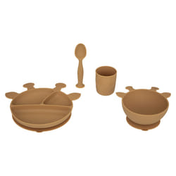 Set repas silicone girafe ocre