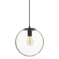 Suspension boule  "Nunne" noir en verre D25cm