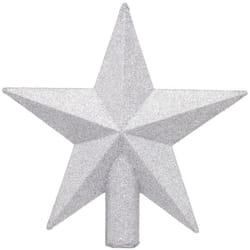 Déco Sapin de Noël Cimier Étoile Argent Pailleté - Feeric Christmas