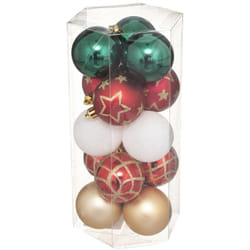 Déco de sapin Lot de 15 Boules de Noël d 5 cm - Vert Rouge et Or - Feeric Christmas
