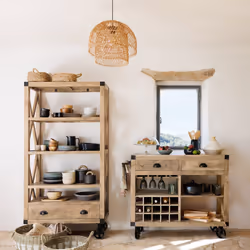 Suspension Kery rotin naturel D38 beige moyen