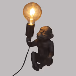 Lampe  singe noir H24,5