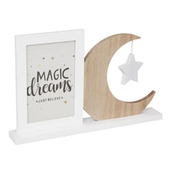 Cadre Photo Enfant  Lune  10x15cm Blanc & Beige