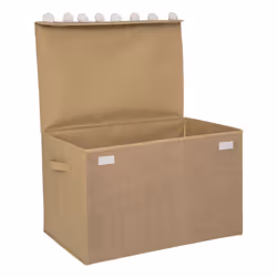 Coffre non-tissé jute et pompons marron