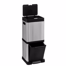 Poubelle tri tour 20l + 14l en métal Inox - FIVE