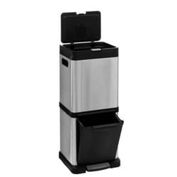 Poubelle tri tour 20l + 14l en métal Inox - FIVE