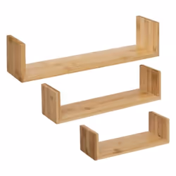 Lot de 3 Étagères Murales Fixy 42cm Bambou