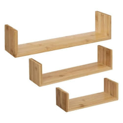 Lot de 3 Étagères Murales Fixy 42cm Bambou