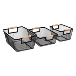 Lot de 3 Paniers Déco en Métal Vodina 36cm Noir