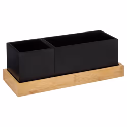 Organiseur de Bureau Bambou Bava 29cm Noir