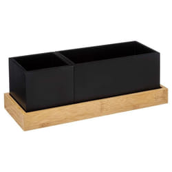 Organiseur de Bureau Bambou Bava 29cm Noir