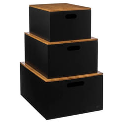 Lot de 3 boîtes Bava avec couvercle en bambou Noir - FIVE