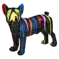 Chien "Trash" noir en résine 58.5x22x46cm
