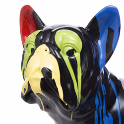 Chien "Trash" noir en résine 58.5x22x46cm