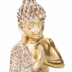 Bouddha assis H19,5cm doré en résine