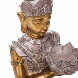 Bouddha en resine et photophore H45cm