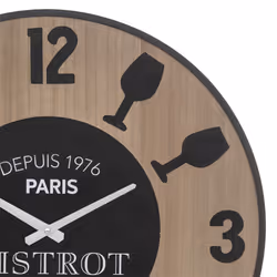 Horloge "Lais" bistrot en panneau de bois MDF D57cm