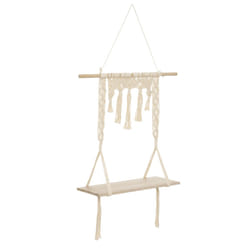 Etagère "Macrame" 60x20x80 blanc ivoire en bois